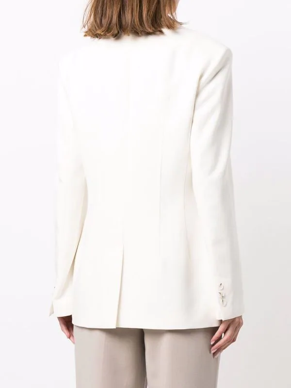 12 STOREEZ Blazer à Coupe Cintrée IVORY 4 12 STOREEZ Blazer à Coupe Cintrée IVORY – Image 4