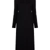 12 STOREEZ BLACK Robe Mi-longue à Découpes Femme