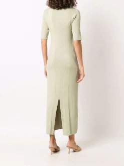 12 STOREEZ OLIVE Robe Longue à Manches Courtes Femme -12 STOREEZ Soldes Magasin 17058902 34620620 600