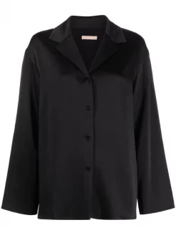 12 STOREEZ Chemise Oversize à Boutonnière BLACK