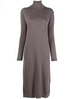 12 STOREEZ Robe-pull à Col Roulé COFFEE