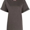 12 STOREEZ T-shirt Oversize à Col Ras-de-cou Femme