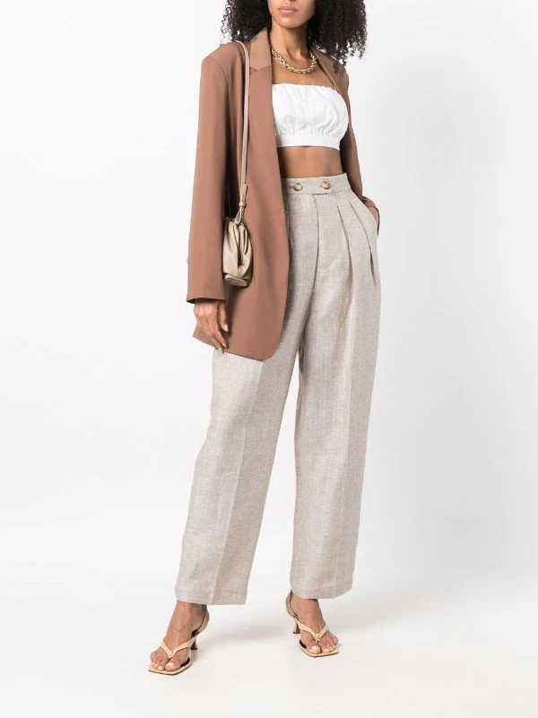 ( Nouvelle Collection ) 12 STOREEZ Pantalon En Lin à Plis Femme 2 ( Nouvelle Collection ) 12 STOREEZ Pantalon En Lin à Plis Femme – Image 2