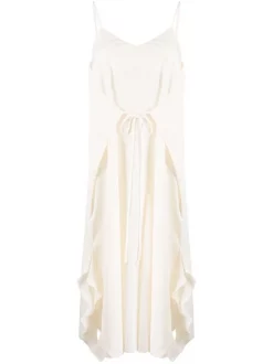 12 STOREEZ IVORY Robe Volantée à Taille Nouée Femme