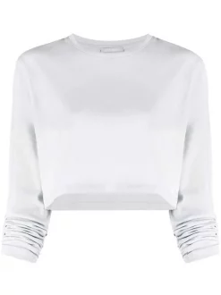 12 STOREEZ T-shirt Crop Ă Manches Longues Femme