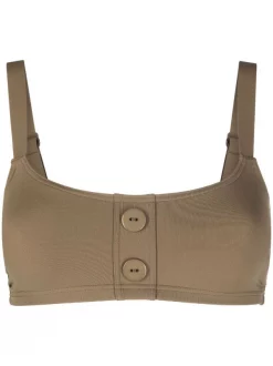 12 STOREEZ Haut De Bikini Boutonné DARK GREEN