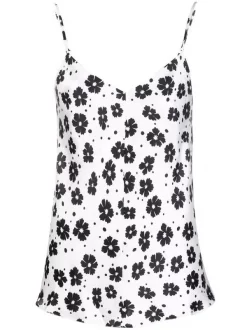 12 STOREEZ Black-white Floral Print Caraco à Fleurs Femme