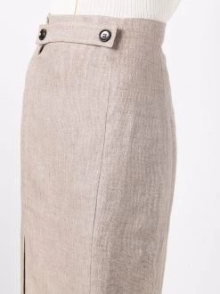 ( Positively Conscious ) 12 STOREEZ Jupe Crayon à Fente IVORY MELANGE -12 STOREEZ Soldes Magasin 17059525 34700467 600