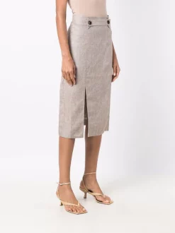 ( Positively Conscious ) 12 STOREEZ Jupe Crayon à Fente IVORY MELANGE -12 STOREEZ Soldes Magasin 17059525 34701268 600