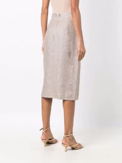 ( Positively Conscious ) 12 STOREEZ Jupe Crayon à Fente IVORY MELANGE -12 STOREEZ Soldes Magasin 17059525 34701279 600