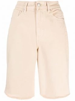 12 STOREEZ Short En Jean à Bords Francs BEIGE
