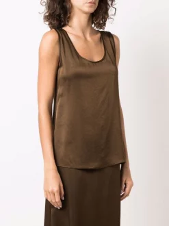 12 STOREEZ Débardeur à Encolure Arrondie KHAKI -12 STOREEZ Soldes Magasin 17059830 34628992 600