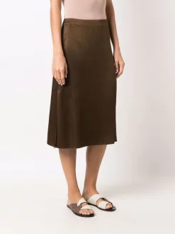 12 STOREEZ Jupe Mi-longue à Fente KHAKI -12 STOREEZ Soldes Magasin 17059832 34598768 600