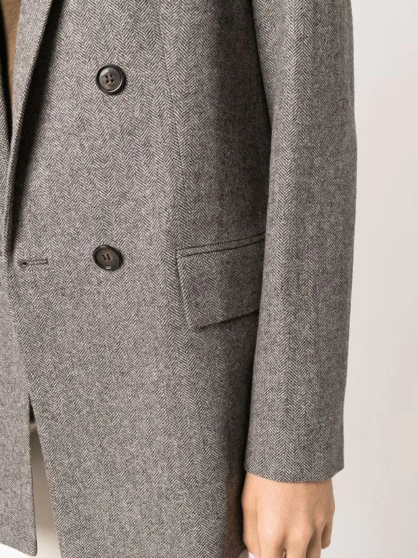 12 STOREEZ Blazer à Boutonnière Croisée BROWN 5 12 STOREEZ Blazer à Boutonnière Croisée BROWN – Image 5