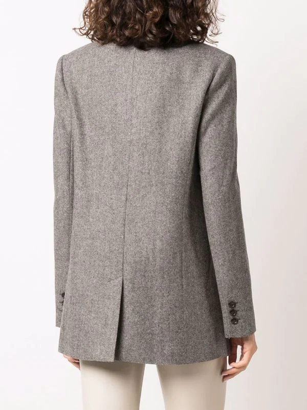 12 STOREEZ Blazer à Boutonnière Croisée BROWN 4 12 STOREEZ Blazer à Boutonnière Croisée BROWN – Image 4