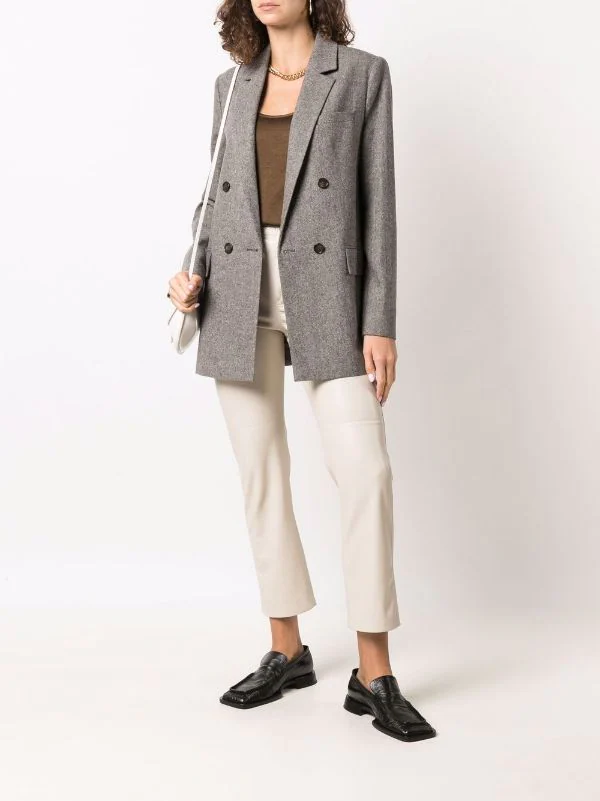 12 STOREEZ Blazer à Boutonnière Croisée BROWN 2 12 STOREEZ Blazer à Boutonnière Croisée BROWN – Image 2