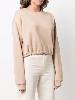 12 STOREEZ DARK NUDE Sweat Crop à Lien De Resserrage Femme -12 STOREEZ Soldes Magasin 17060195 34717364 600