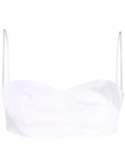 12 STOREEZ WHITE Haut Bustier Crop Femme