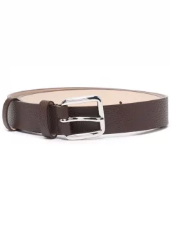 12 STOREEZ BROWN Ceinture En Cuir Grainé Femme