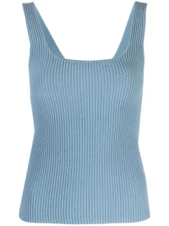 12 STOREEZ Débardeur En Maille Nervurée BLUE