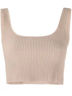 12 STOREEZ Débardeur En Maille Nervurée Femme