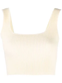 12 STOREEZ Débardeur Crop à Encolure Carrée Femme