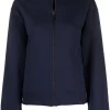 12 STOREEZ Dark Blue Veste Bomber à Fermeture Zippée Femme