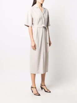 12 STOREEZ PEARL GREY Robe Ample à Taille Nouée Femme -12 STOREEZ Soldes Magasin 17106910 34727323 600