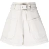 12 STOREEZ IVORY Short à Taille Haute Ceinturée Femme