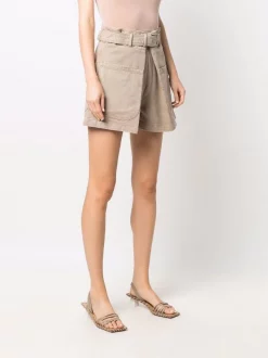 12 STOREEZ Short à Taille Haute Ceinturée BEIGE -12 STOREEZ Soldes Magasin 17106914 34708326 600