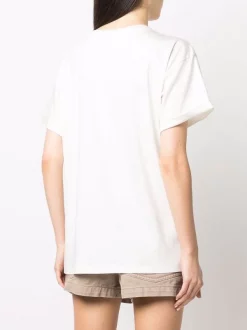 12 STOREEZ T-shirt Oversize à Logo Brodé IVORY -12 STOREEZ Soldes Magasin 17108058 34732373 600