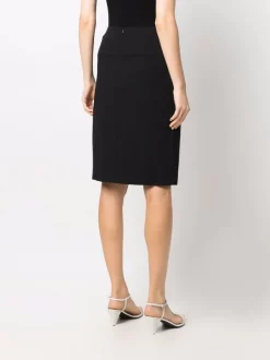 12 STOREEZ BLACK Jupe Droite à Fente Femme -12 STOREEZ Soldes Magasin 17108061 34705004 600