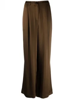 12 STOREEZ Pantalon Ample En Satin KHAKI