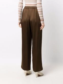 12 STOREEZ Pantalon Ample En Satin KHAKI -12 STOREEZ Soldes Magasin 17114600 34636766 600