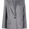 12 STOREEZ GREY Blazer Oversize à Simple Boutonnage Femme