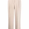 12 STOREEZ BEIGE Pantalon Droit à Taille Haute Femme
