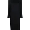 12 STOREEZ Robe Mi-longue à Col Montant BLACK