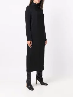 12 STOREEZ Robe Mi-longue à Col Montant BLACK -12 STOREEZ Soldes Magasin 17149165 35242995 600