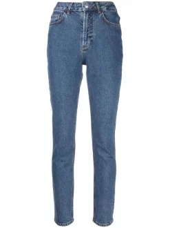 12 STOREEZ Jean Slim à Taille Mi-haute BLUE