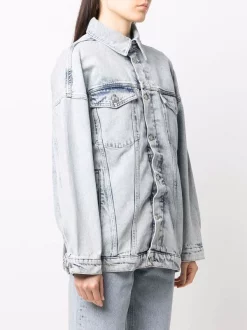 12 STOREEZ BLUE Veste En Jean Superposée Oversize Femme -12 STOREEZ Soldes Magasin 17168962 35390369 600