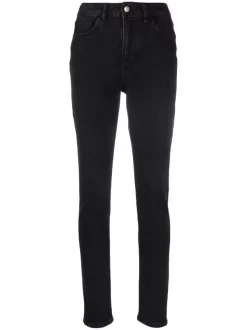 12 STOREEZ BLACK Jean Slim à Taille Haute Femme