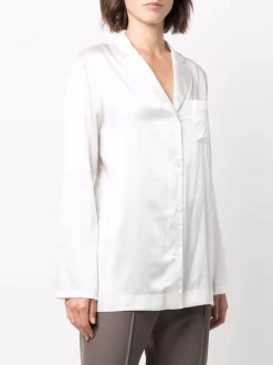 12 STOREEZ Chemise En Soie à Poches Poitrine IVORY -12 STOREEZ Soldes Magasin 17170486 35838834 600