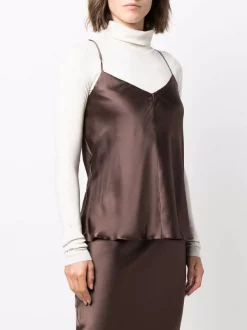 12 STOREEZ CHOCOLATE BROWN Caraco à Fines Bretelles Femme -12 STOREEZ Soldes Magasin 17171112 35841037 600