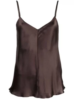 12 STOREEZ CHOCOLATE BROWN Caraco à Fines Bretelles Femme