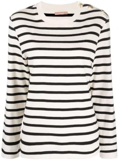 12 STOREEZ Haut Rayé à Manches Longues BLACK STRIPE