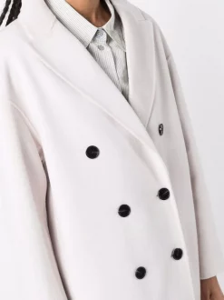 12 STOREEZ Manteau Ample à Boutonnière Croisée PEARL WHITE -12 STOREEZ Soldes Magasin 17208322 35395330 600