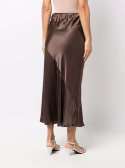 ( Nouvelle Collection ) 12 STOREEZ COFFEE Jupe En Soie à Fente Femme -12 STOREEZ Soldes Magasin 17208385 35716935 600