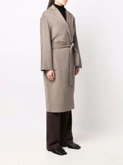 12 STOREEZ Coffee Melange Manteau à Taille Ceinturée Femme -12 STOREEZ Soldes Magasin 17209313 35388946 600
