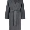 12 STOREEZ DARK GREY MELANGE Manteau à Taille Ceinturée Femme