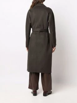 12 STOREEZ DARK KHAKI Manteau Croisé à Taille Ceinturée Femme -12 STOREEZ Soldes Magasin 17209317 35388986 600